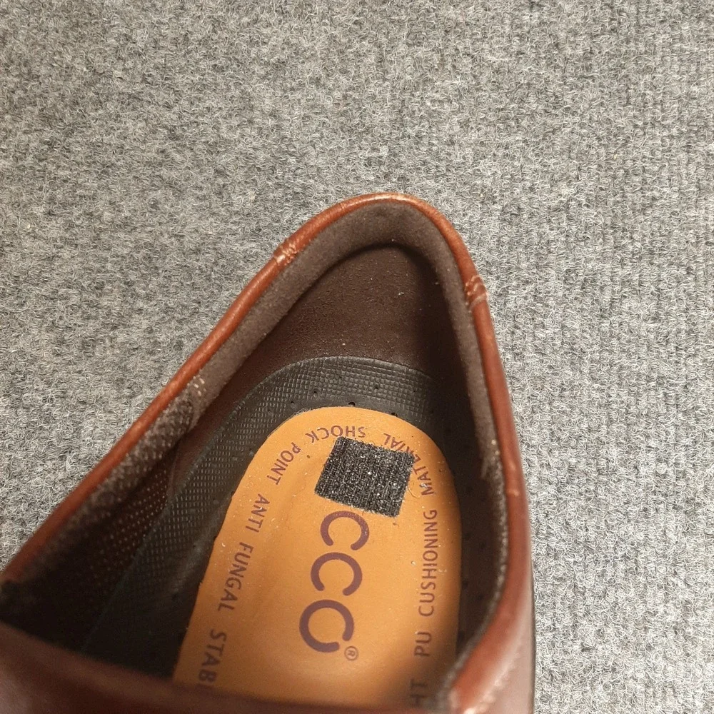 ECCO MEN'S HELSINKI Size 9.5/43 Brown Leather Slip On Dress Loafer Nice